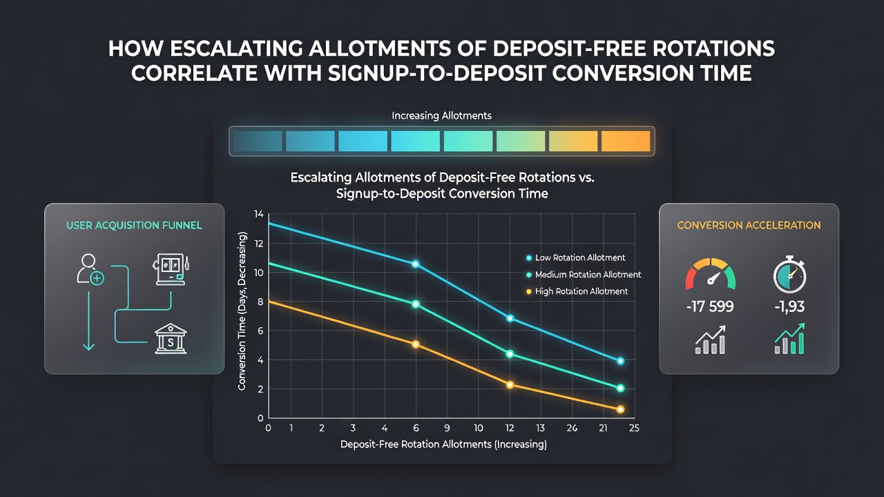 Analytics dashboard displaying conversion timelines and free spin allotment tiers
